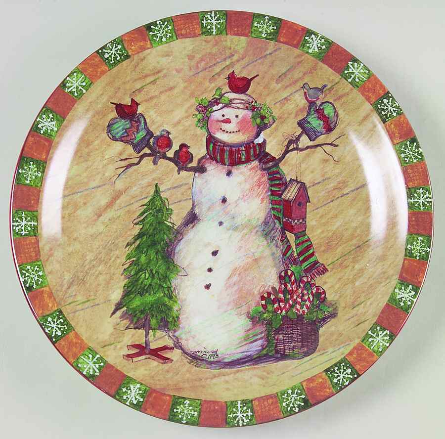 Country Snowman Dinner Plate by Certified International-1