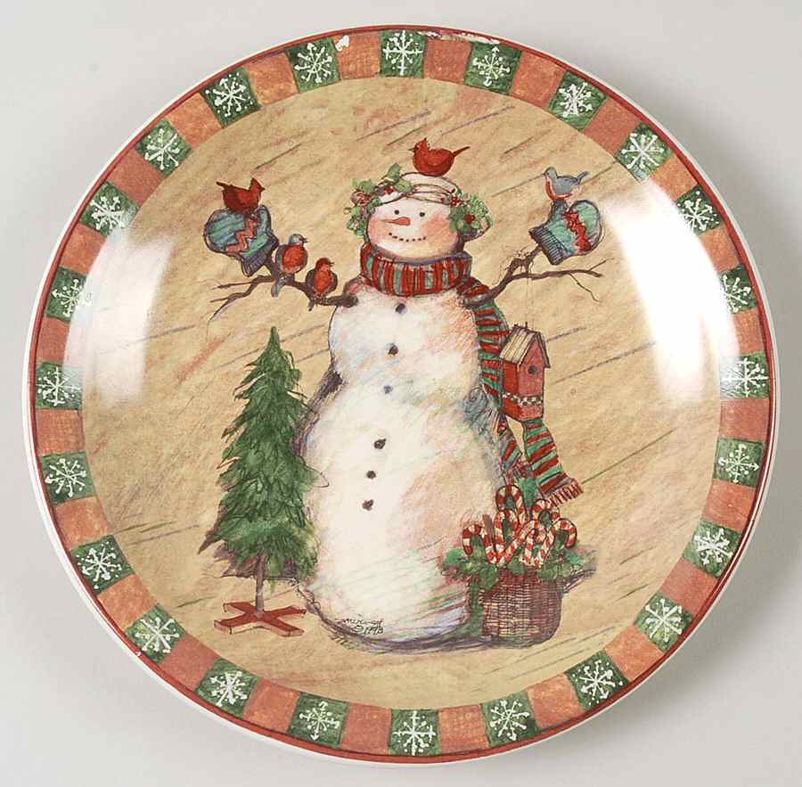 Country Snowman Salad Plate by Certified International-1
