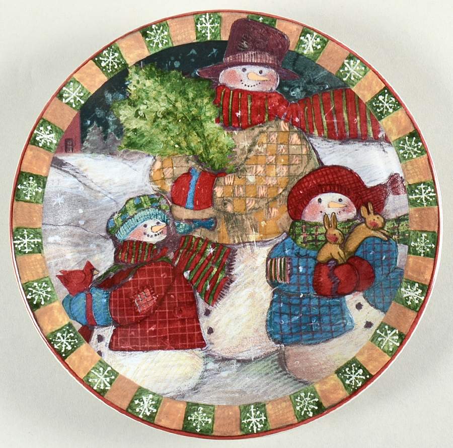 Country Snowman Salad Plate by Certified International-1