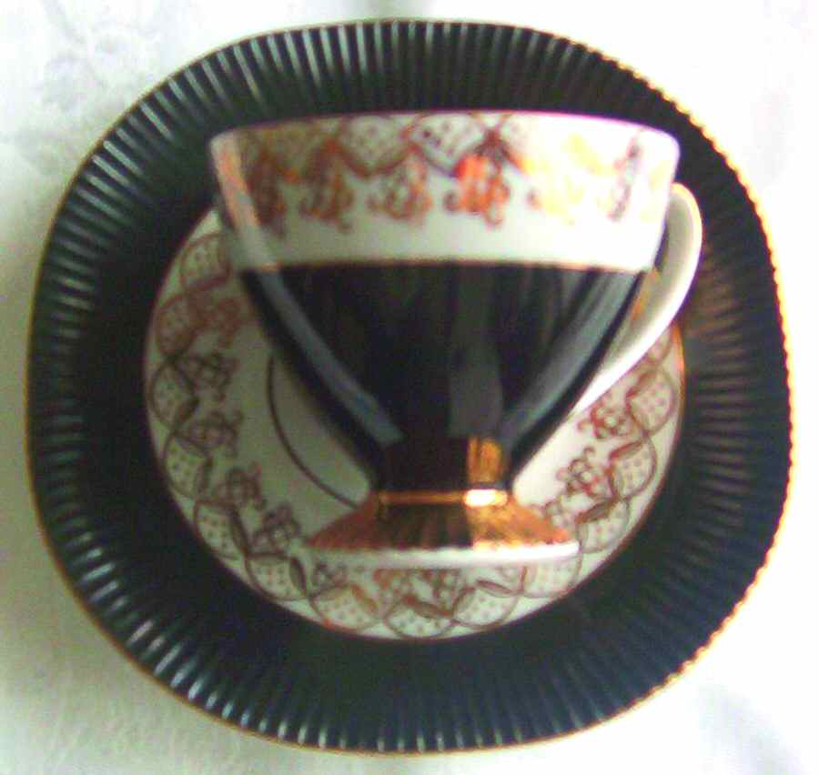 14413 Footed Cup & Saucer Set by Chodziez-Poland-1
