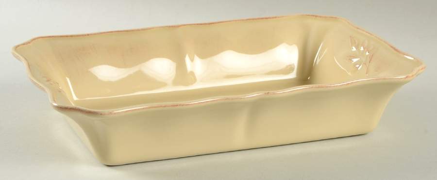 Village Cream 10" Rectangular Baker by Crate & Barrel-1