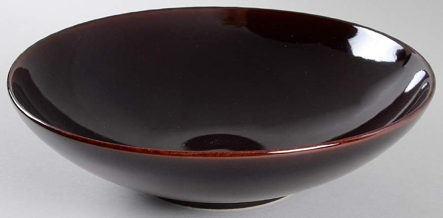 Mahogany 11" Round Vegetable Bowl by Crate & Barrel-1