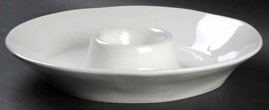 Rustic White 1 Piece Chip & Dip by Crate & Barrel-1