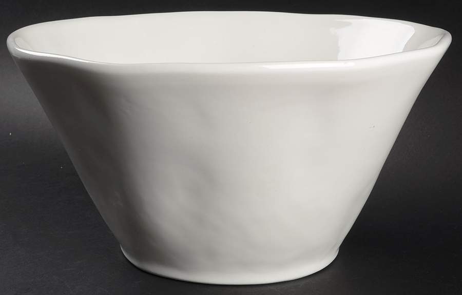 Rustic White 12" Round Vegetable Bowl by Crate & Barrel-1