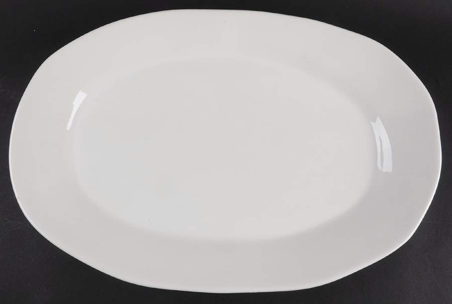 Rustic White 18" Oval Serving Platter by Crate & Barrel-1
