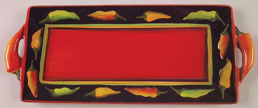Jalapeno Rectangular Tray by Clay Art-1