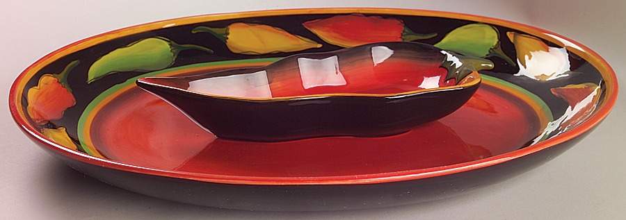 Jalapeno (2 Piece) Chip & Dip Set by Clay Art-1