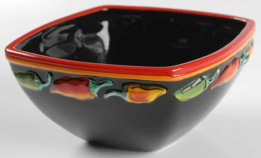 Caliente Square Cereal Bowl by Clay Art-1