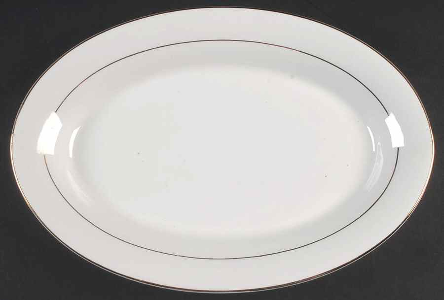 Classic Gold 14" Oval Serving Platter by China (Made in China)-1
