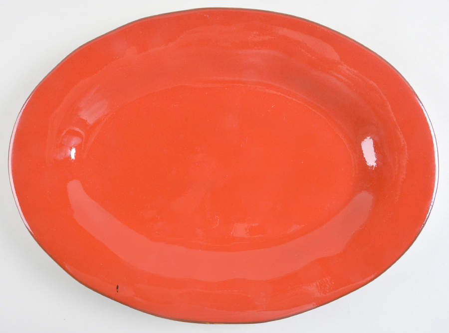 Rustic Red 17" Oval Serving Platter by Tabularasa-1
