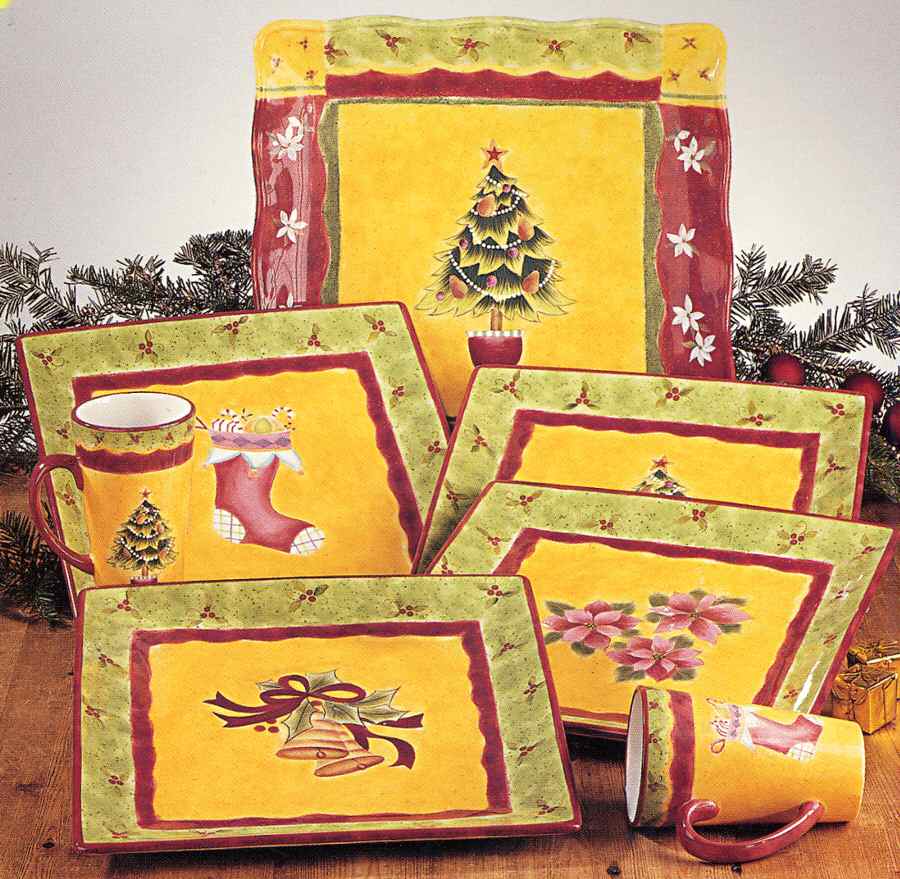 Festive Holiday 16" Square Serving Platter by Certified International-1