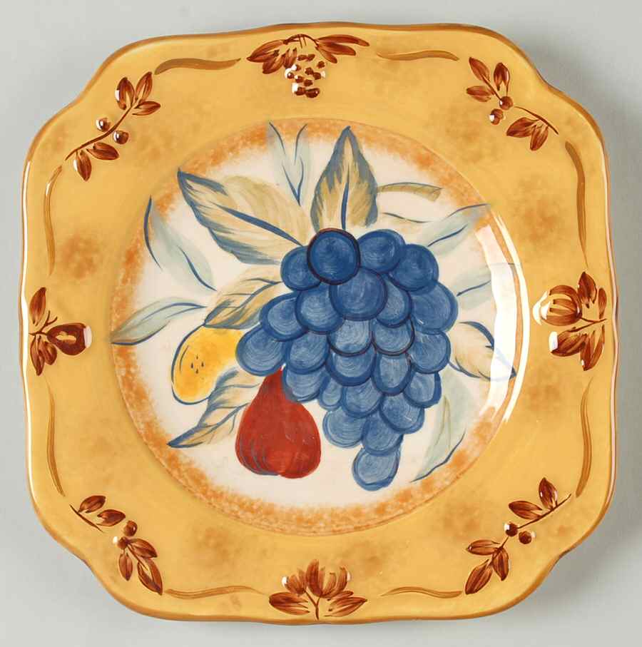 Tuscan Fruit Brown Salad Plate by Certified International-1