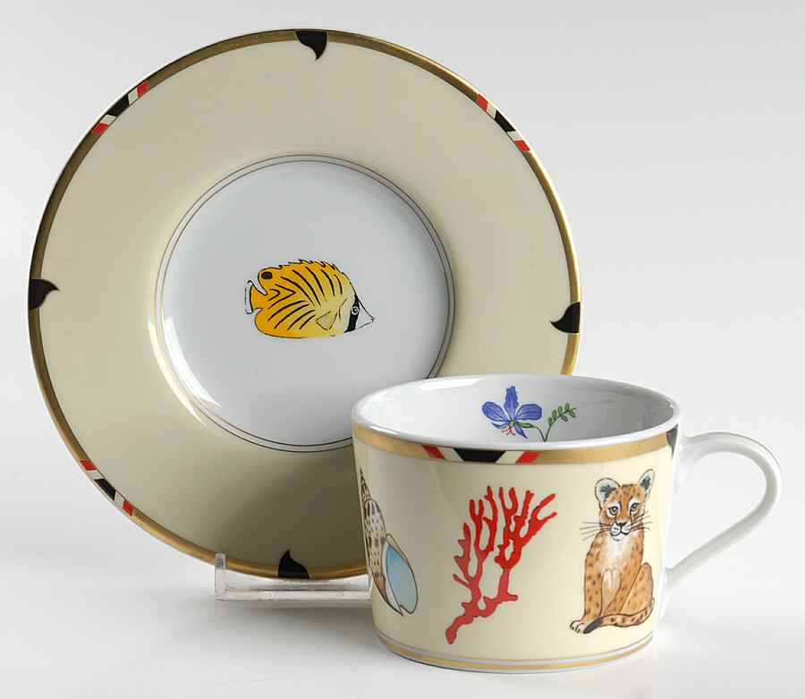 Exotica Flat Cup & Saucer Set by Lynn Chase-1