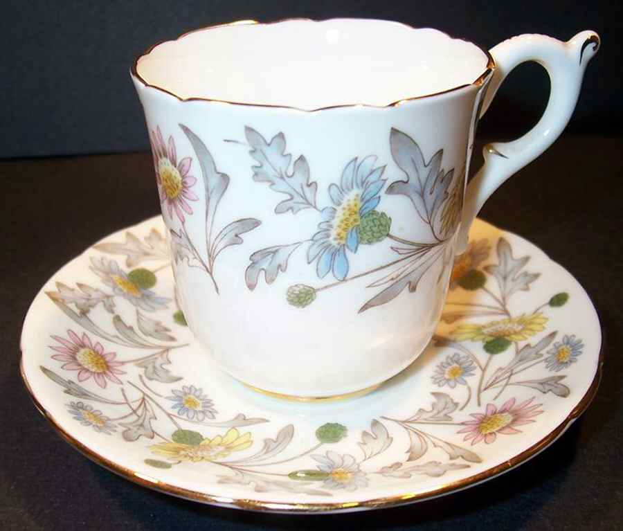 COA146 Flat Demitasse Cup & Saucer Set by Coalport-1