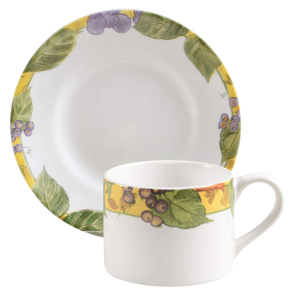 Tuscan Vine (Corelle) Flat Cup & Saucer Set by Corning Corelle-1