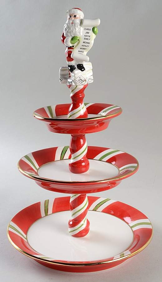 Letters To Santa 3 Tier Serving Tray by Christopher Radko-1