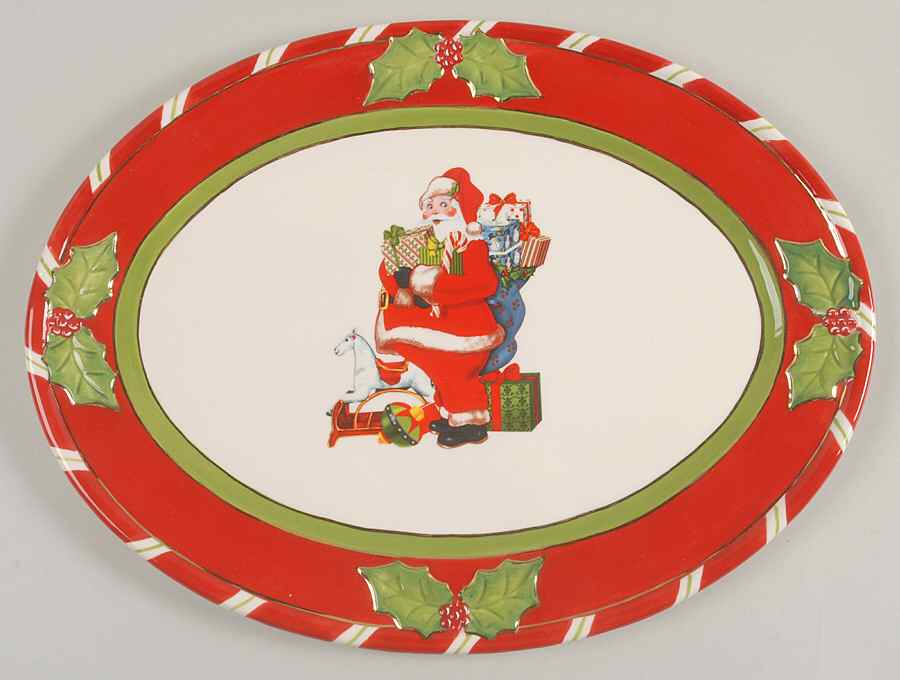 Letters To Santa 14" Oval Serving Platter by Christopher Radko-1
