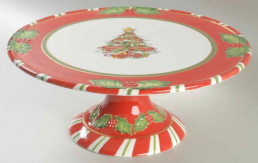 Letters To Santa 12" Diameter Pedestal Cake Stand by Christopher Radko-1