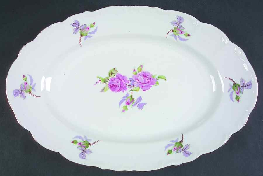 CZE189 13" Oval Serving Platter by Czechia-Czechoslovakia-1