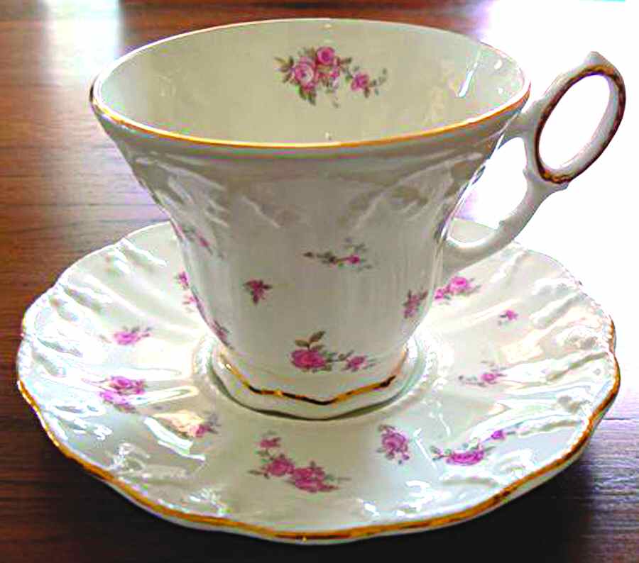 CDT12 Footed Cup & Saucer Set by Crown Dorset-1