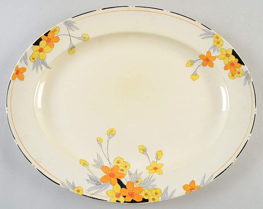 Sunburst 14" Oval Serving Platter by Crown Ducal-1
