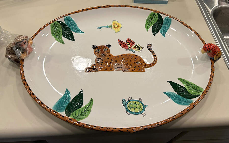 Jungle Jubilee 20" Oval Serving Platter by Lynn Chase-1