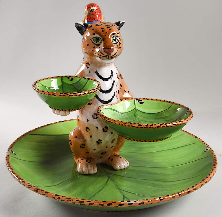 Jungle Jubilee 3 Tier Serving Tray by Lynn Chase-1