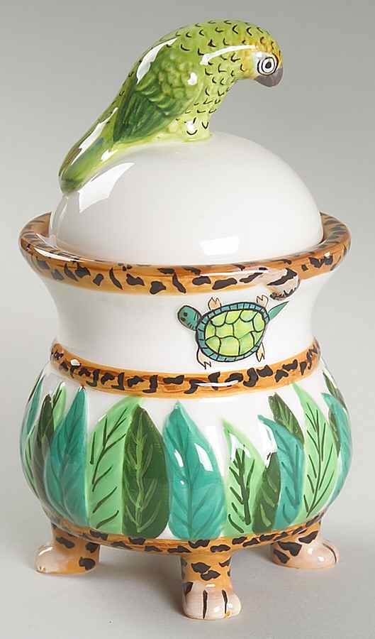 Jungle Jubilee Sugar Bowl & Lid by Lynn Chase-1