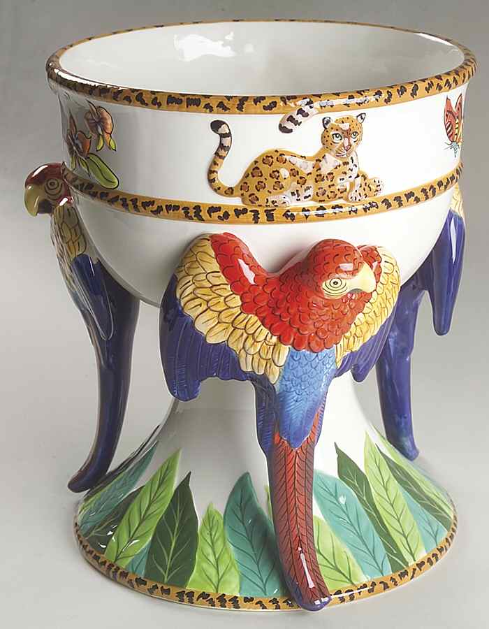 Jungle Jubilee Footed Bowl by Lynn Chase-1