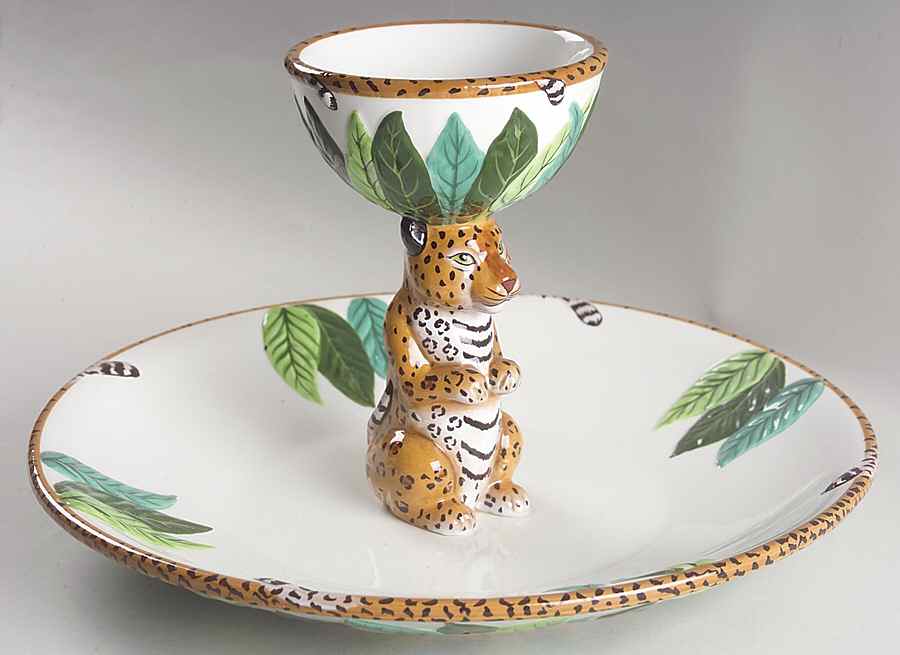 Jungle Jubilee 1 Piece Figural Chip and Dip by Lynn Chase-1