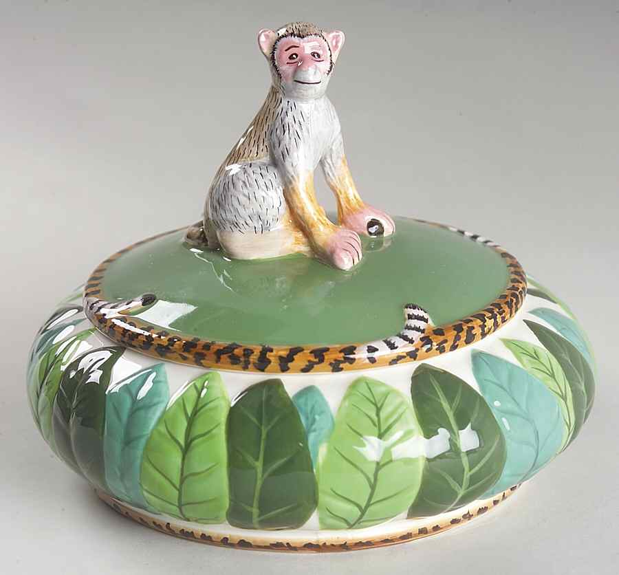 Jungle Jubilee Small Bowl & Lid by Lynn Chase-1