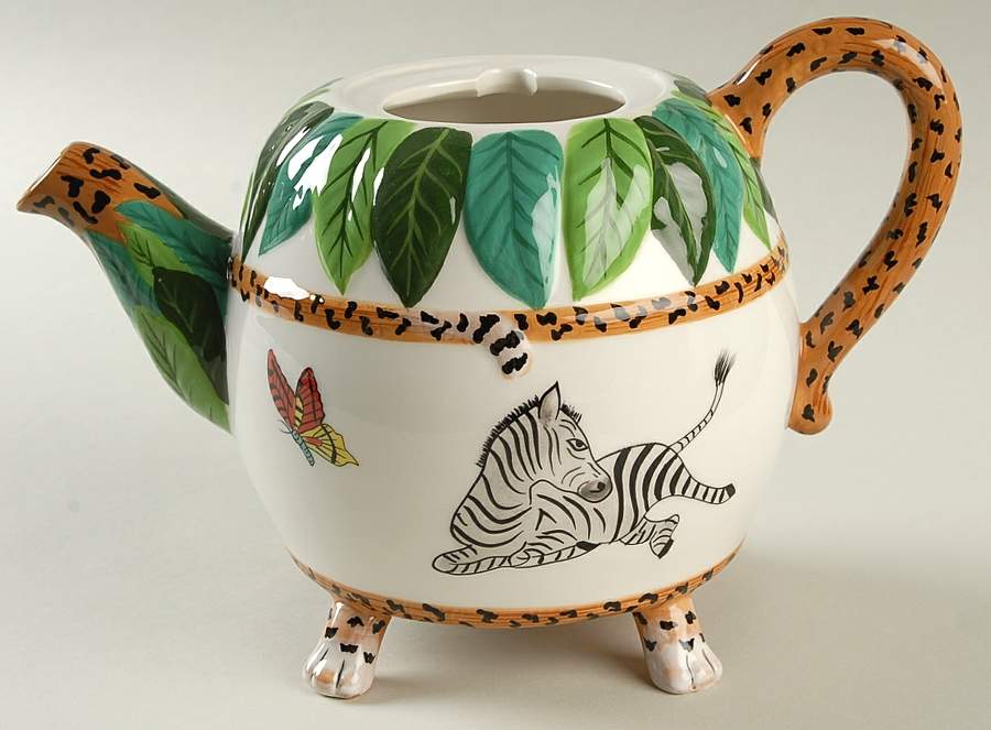 Jungle Jubilee Teapot No Lid by Lynn Chase-1