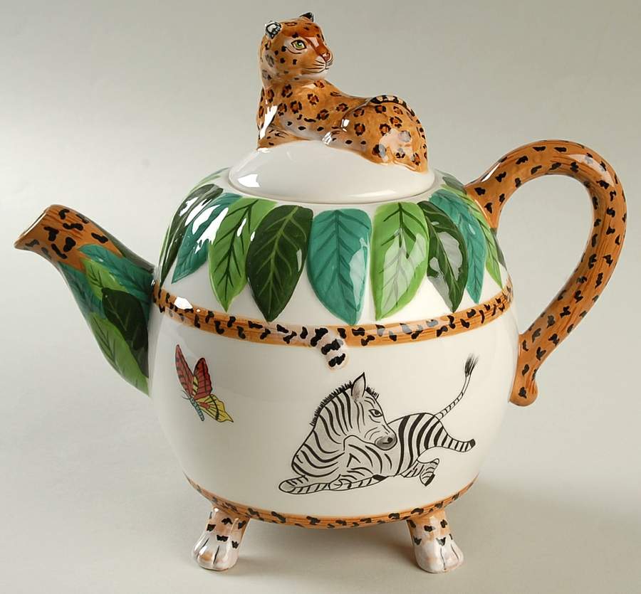 Jungle Jubilee Teapot & Lid by Lynn Chase-1