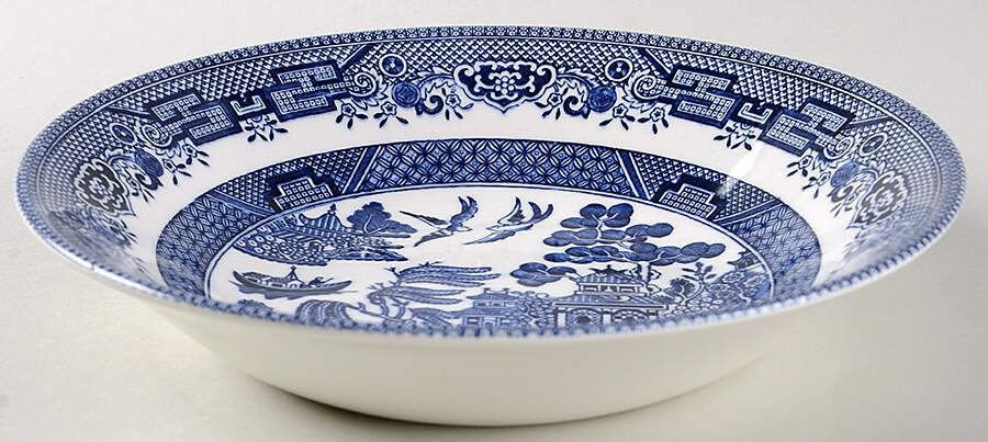 Willow Blue (Columbia) Coupe Soup Bowl by Churchill-1
