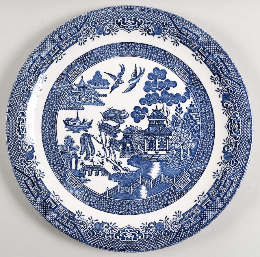 Willow Blue (Columbia) 12" Chop Plate (Round Platter) by Churchill-1