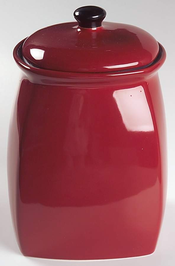 Chili Red (Round) Cookie Jar & Lid by Corning Corelle-1