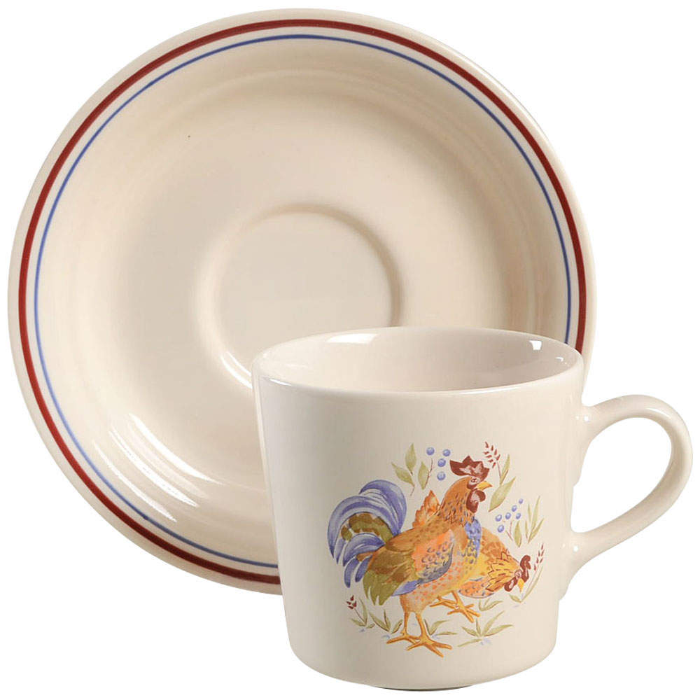 Country Morning Flat Cup & Saucer Set by Corning Corelle-1