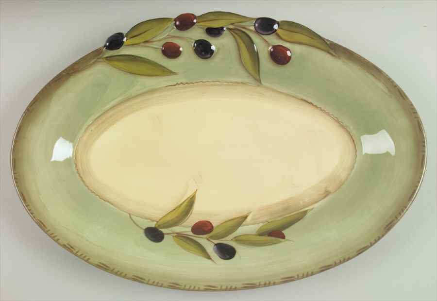 Oliva Italiana 18" Oval Serving Platter by Clay Art-1