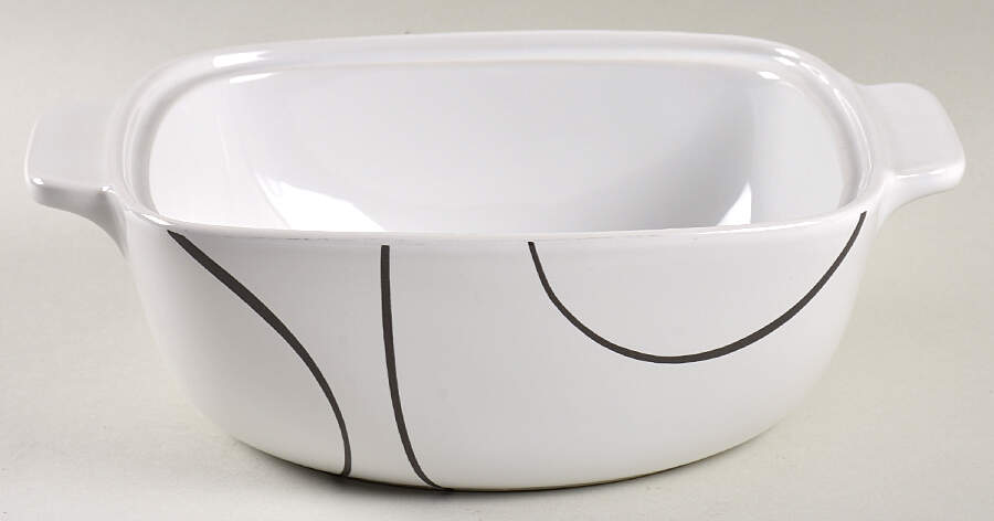 Simple Lines (Corelle) 1.5 Quart Square Casserole No Ceramic Lid by Corning Corelle-1