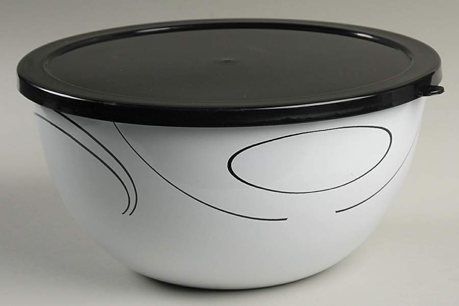 Simple Lines (Corelle) 8" Metal Bowl W/Plastic Lid by Corning Corelle-1