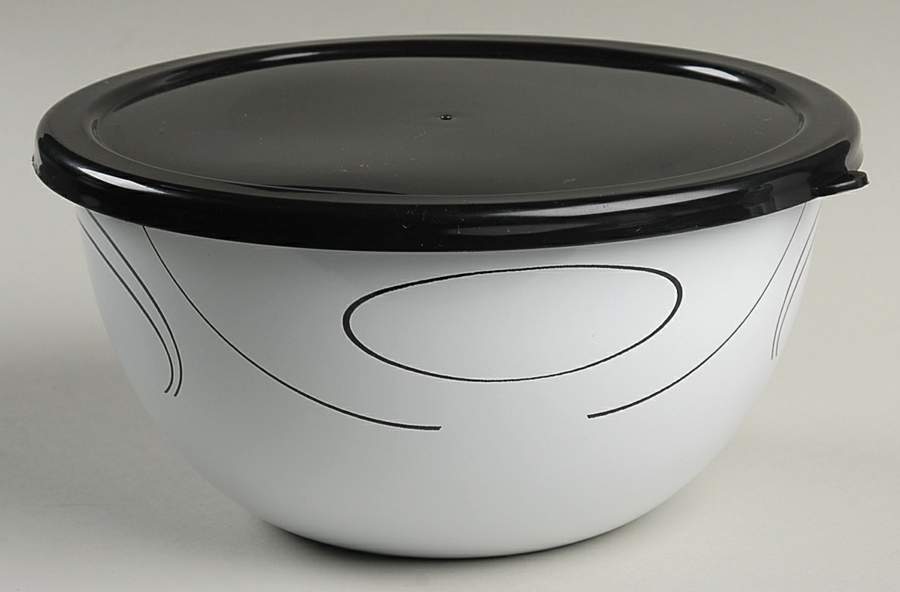 Simple Lines (Corelle) 71/4" Metal Bowl W/Plastic Lid by Corning Corelle-1
