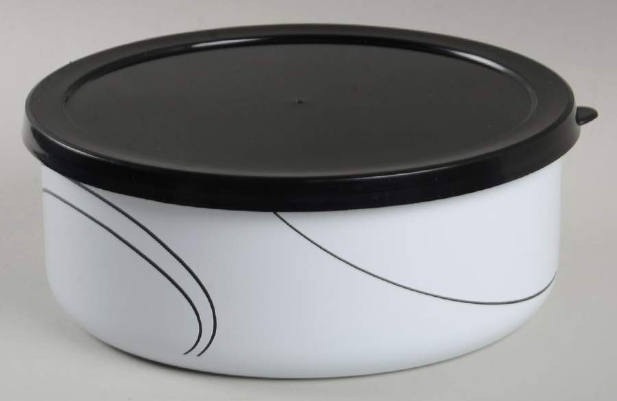 Simple Lines (Corelle) 6" Metal Bowl W/Plastic Lid by Corning Corelle-1