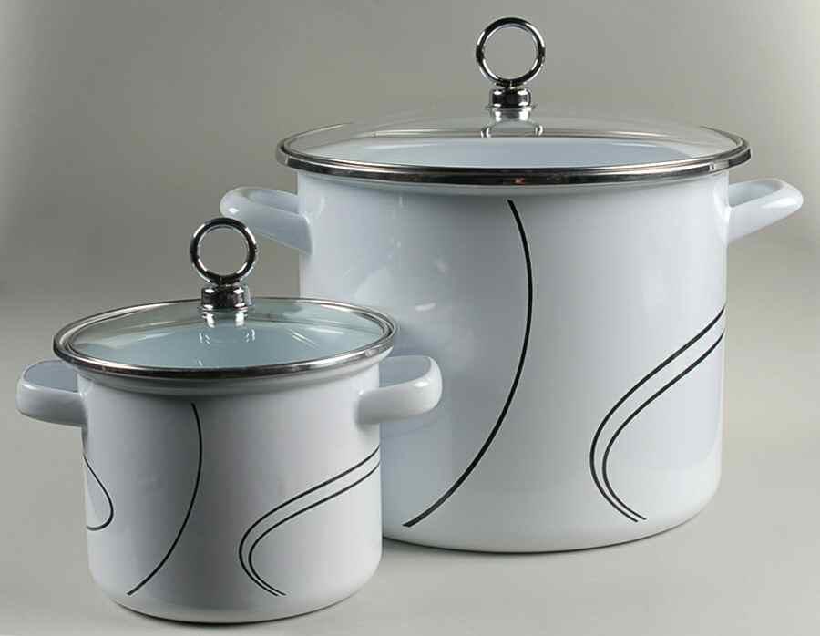 Simple Lines (Corelle) (4 Piece) Metal Stockpot Set (1.5qt & 8qt) by Corning Corelle-1