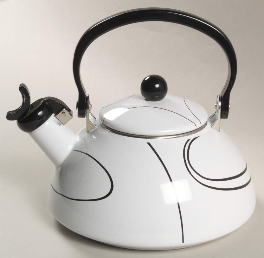 Simple Lines (Corelle) Metal Whistler Kettle & Lid by Corning Corelle-1