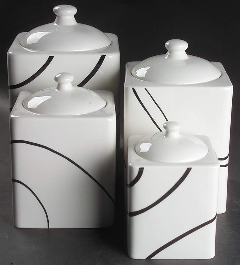 Simple Lines (Corelle) (4 Piece) Canister Set (Box Set) by Corning Corelle-1