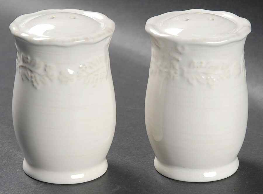 Traditions Embossed White (Corelle) Salt & Pepper Set by Corning Corelle-1