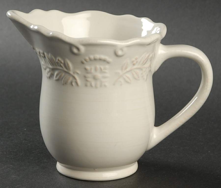 Traditions Embossed White (Corelle) Creamer by Corning Corelle-1