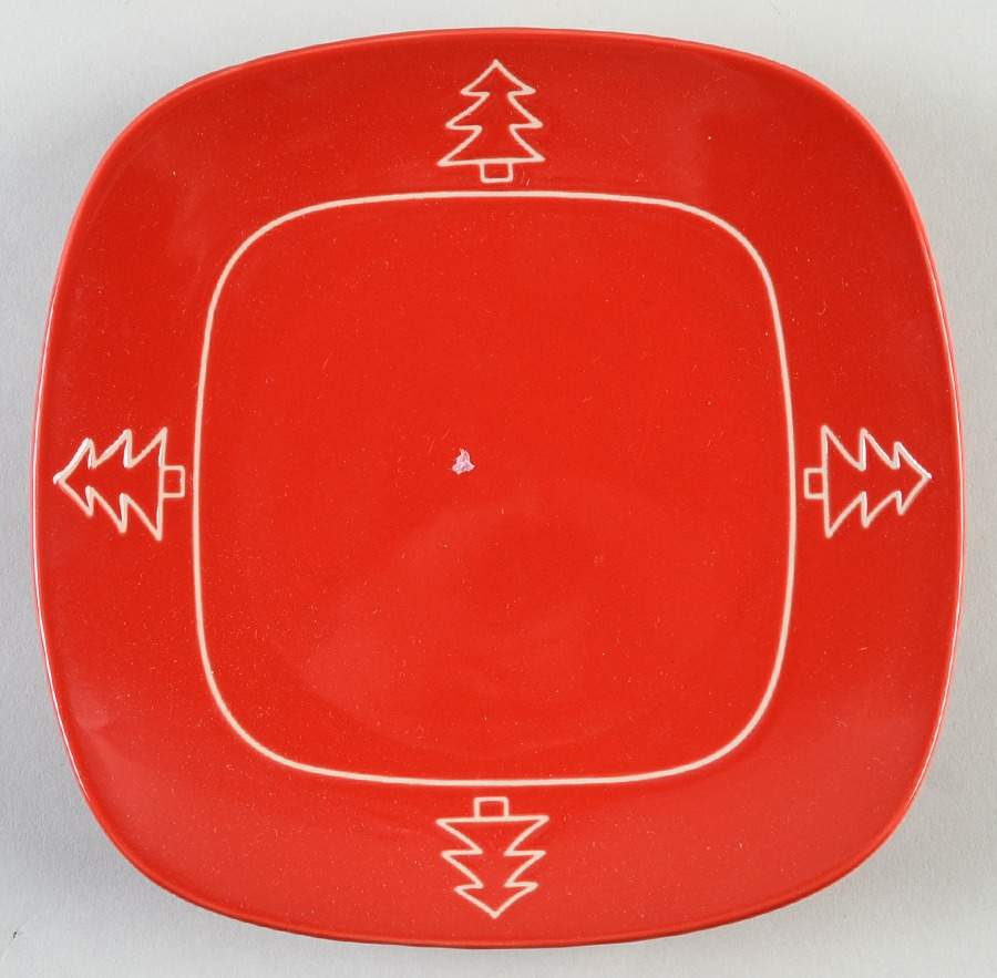 Tree Red Square Salad Plate by BIA Cordon Bleu-1