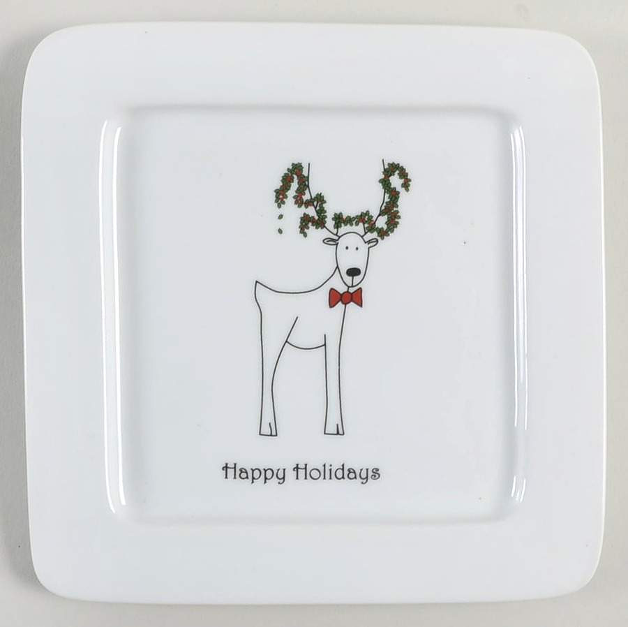Happy Holidays (Rudy) Square Appetizer Plate by BIA Cordon Bleu-1