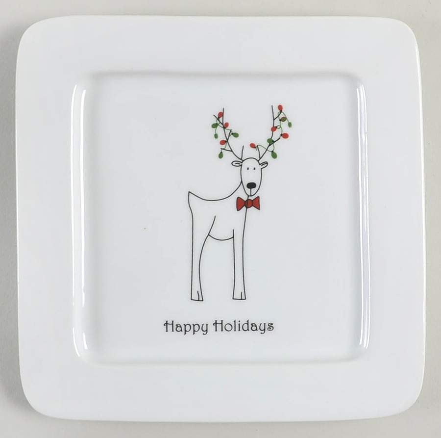 Happy Holidays (Rudy) Square Appetizer Plate by BIA Cordon Bleu-1